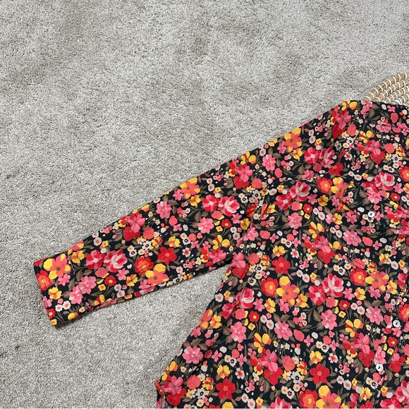 Sundance Women’s Floral Button Down Shirt Longsleeve Lightweight Multicolor L - Picture 5 of 13